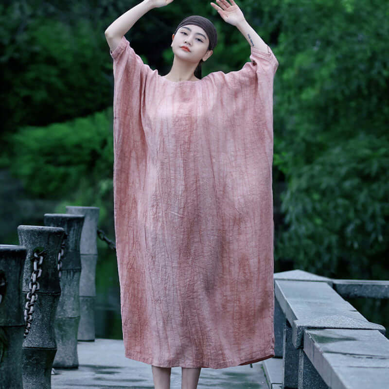 Pink Linen Dolman Sleeves Oversized Dress for Women
 
 This women's loose linen dress in a charming pink hue is the epitome of effortless style and comfort. Whether you're running errands, heading to the office, or lWomen's dressThebesttailorThebesttailorWomen Loose Linen Dolman sleeves dress pink summer retro Linen gownThebesttailorWomen Loose Linen Dolman sleeves dress pink summer retro Linen gown