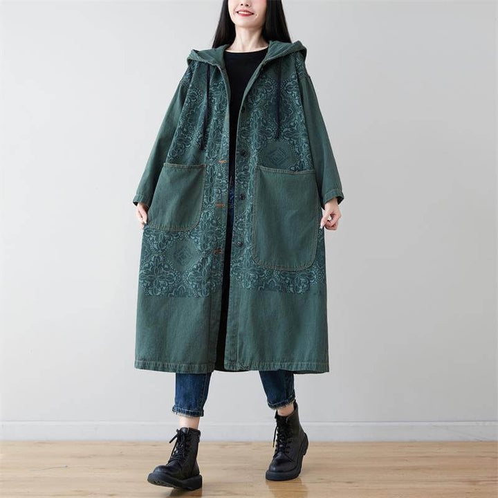 Autumn Hooded Denim Jacket - Dark Green Retro StyleThis Dark Green Retro Autumn Hooded Jacket Denim Single-Breasted Cardigan Loose Windbreaker from The Best Tailor is the perfect addition to your wardrobe. It featureWomen's coatThebesttailorThebesttailorDark green retro autumn hooded jacket denim single-breasted cardigan loose windbreakerThebesttailorDark green retro autumn hooded jacket denim single-breasted cardigan loose windbreaker