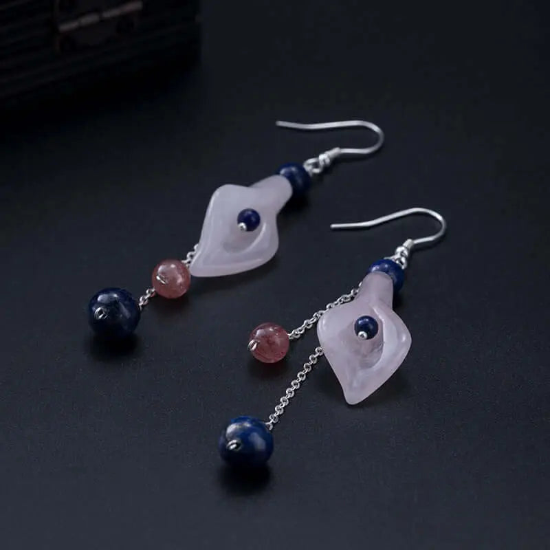 S925 Silver Retro Court Style Morning Glory Crystal Lapis Lazuli Earri
 Introducing our stunning S925 Silver Retro Court Style Morning Glory Crystal Lapis Lazuli Earrings. Elevate your look with these exquisite dangle &amp; drop earrinWomen's EarringsThebesttailorThebesttailorS925 silver morning glory Pink Crystal Earrings Lapis Lazuli Dangle & Drop EarringsThebesttailorS925 silver morning glory Pink Crystal Earrings Lapis Lazuli Dangle & Drop Earrings