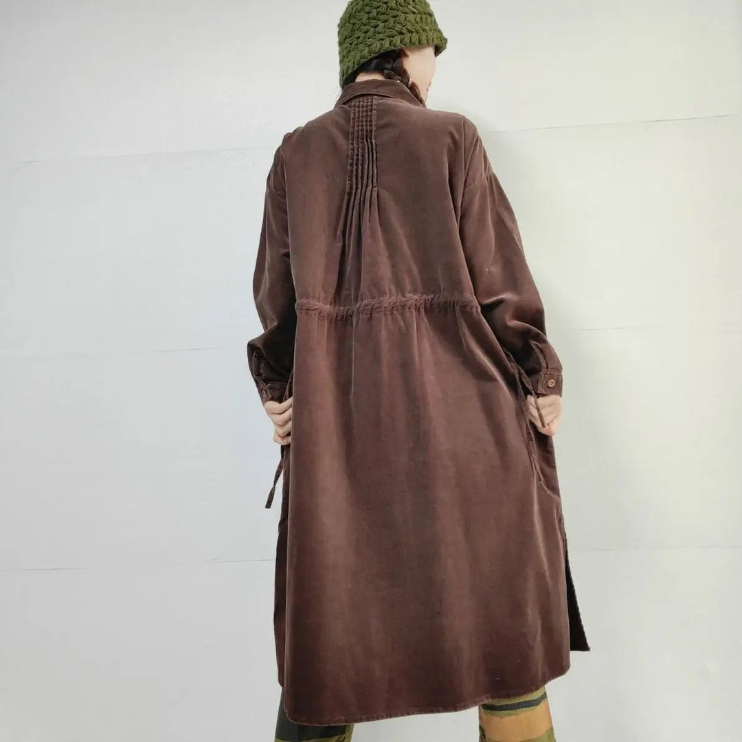Spring Corduroy Cardigan Coat with Loose Dress for Women