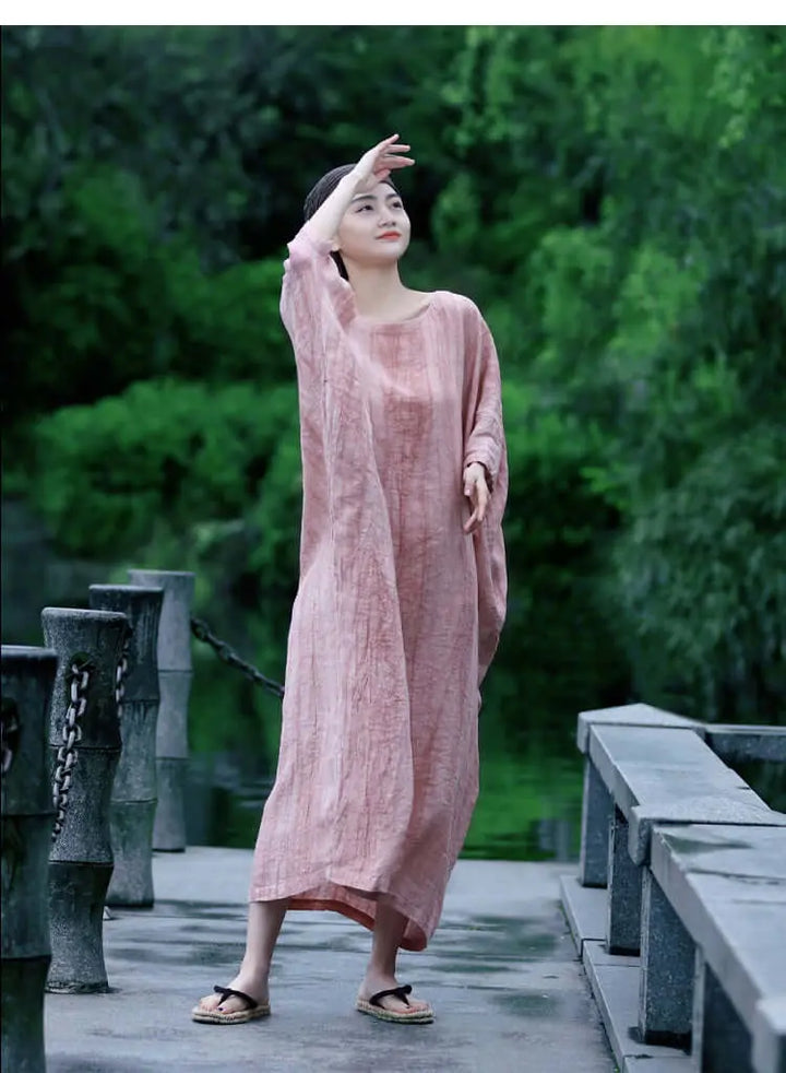 Pink Linen Dolman Sleeves Oversized Dress for Women
 
 This women's loose linen dress in a charming pink hue is the epitome of effortless style and comfort. Whether you're running errands, heading to the office, or lWomen's dressThebesttailorThebesttailorWomen Loose Linen Dolman sleeves dress pink summer retro Linen gownThebesttailorWomen Loose Linen Dolman sleeves dress pink summer retro Linen gown