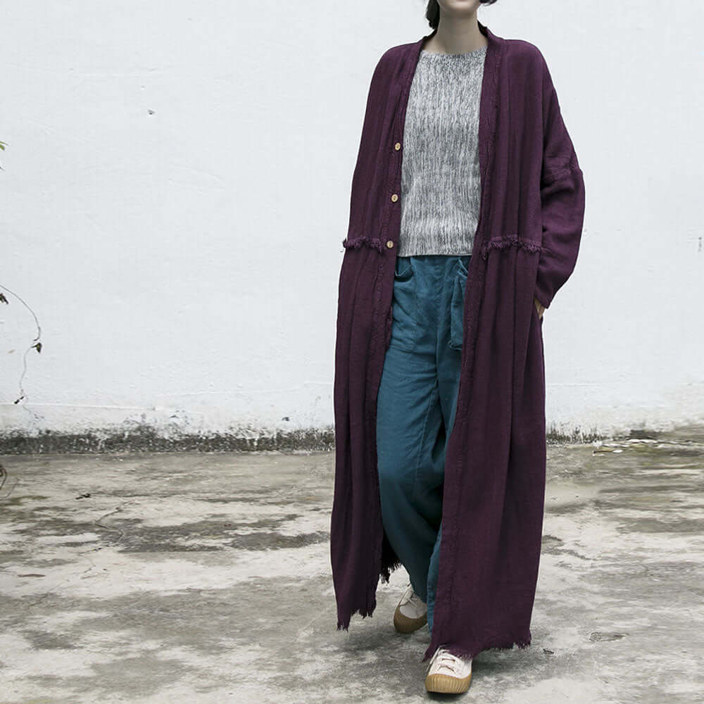 Women's Autumn grape purple Linen Long Cardigan Coat Belted CoatThis Women's Autumn grape purple Linen Long Cardigan Coat Belted Coat from The Best Tailor is a stylish and attractive addition to any wardrobe. Crafted from linen, Women's coatThebesttailorThebesttailorAutumn grape purple Linen Long Cardigan Coat Belted CoatThebesttailorAutumn grape purple Linen Long Cardigan Coat Belted Coat