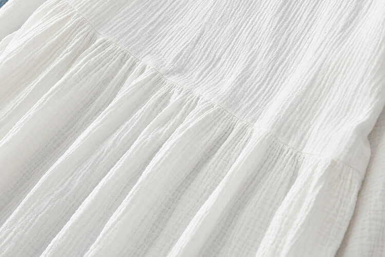 Romantic Cotton V-Neck Summer Dress - Stylish Gift for Her