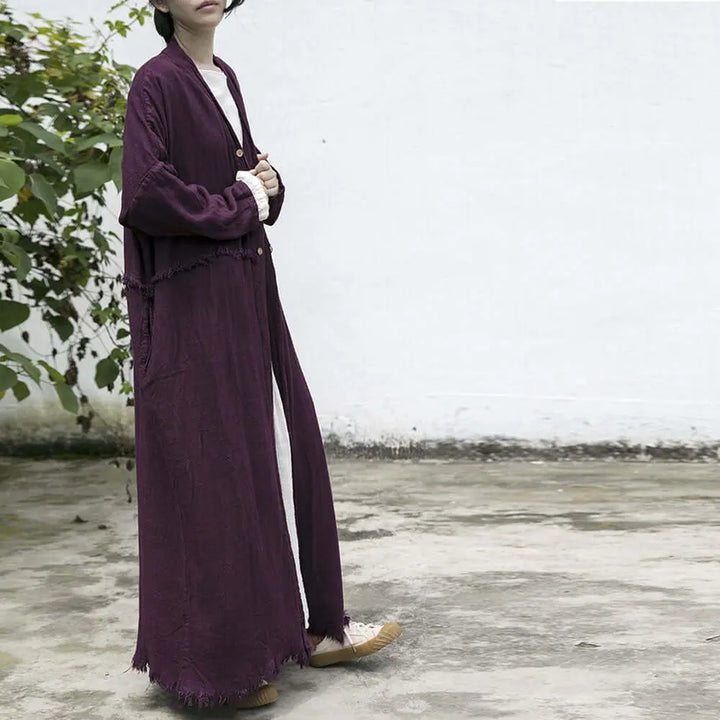Women's Autumn grape purple Linen Long Cardigan Coat Belted CoatThis Women's Autumn grape purple Linen Long Cardigan Coat Belted Coat from The Best Tailor is a stylish and attractive addition to any wardrobe. Crafted from linen, Women's coatThebesttailorThebesttailorAutumn grape purple Linen Long Cardigan Coat Belted CoatThebesttailorAutumn grape purple Linen Long Cardigan Coat Belted Coat