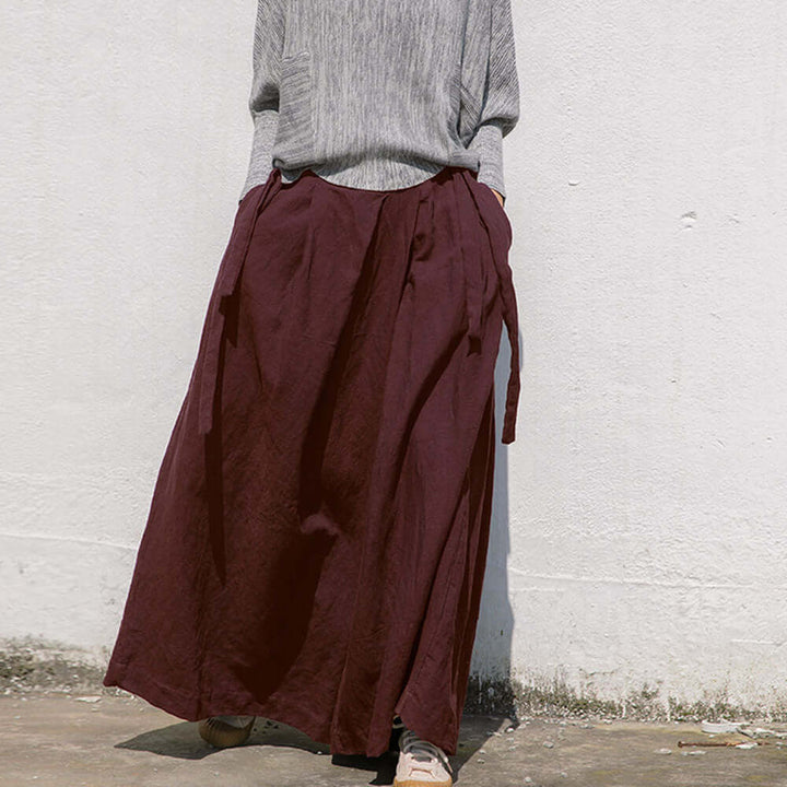 Spring and autumn linen loose culottes | Loose wide-leg pants | Casual Boho Pants