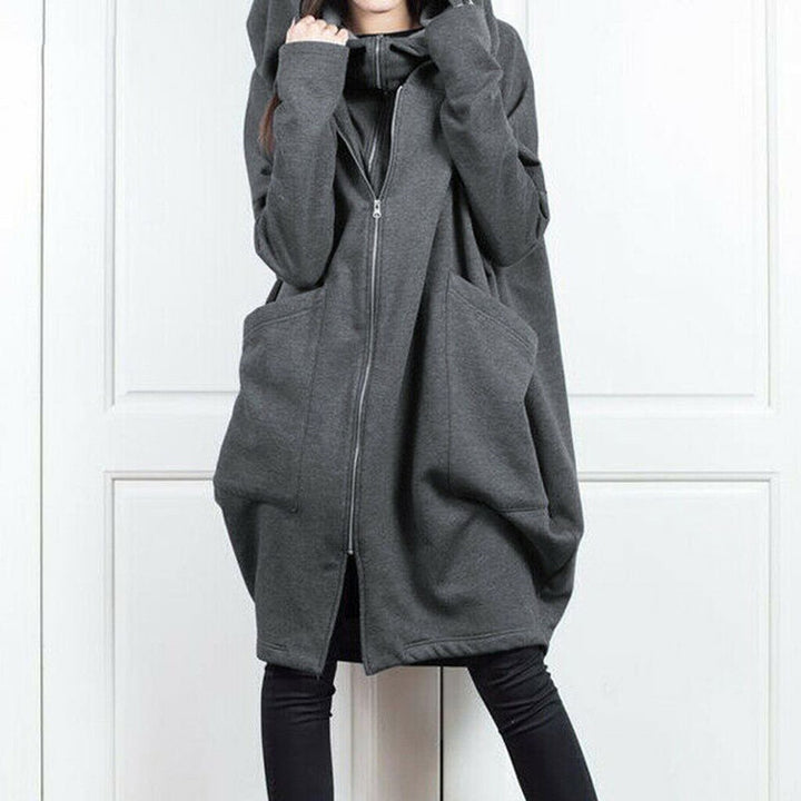 Long Zipper Coat Fall Sweatshirt Gothic Hoodie Big Hood Hoodie Hooded Jacket