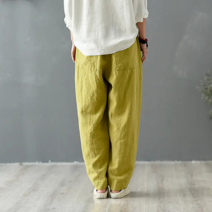 Vintage Summer Ginger Linen Tapered Women's Pants for Casual Wear
 
 Get ready for the summer season with our Vintage Summer Ginger Washed Linen Casual Women's Tapered Pants. Crafted by The Best Tailor, these pants are a must-haveWomen's pantsThebesttailorThebesttailorVintage Summer Ginger Washed Linen Casual Women'ThebesttailorVintage Summer Ginger Washed Linen Casual Women'