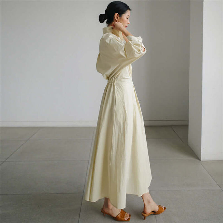 long cotton coat womens - swing coat vintage -spring autumn Fit and Flare Coat