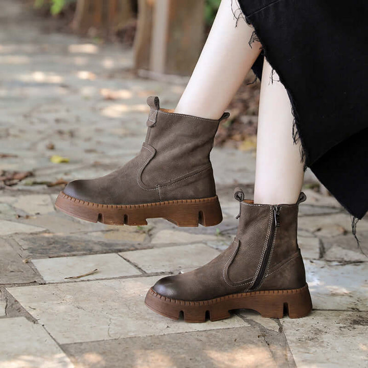 Cowhide Retro Boots | Cowhide Knight Boots | Thebesttailor