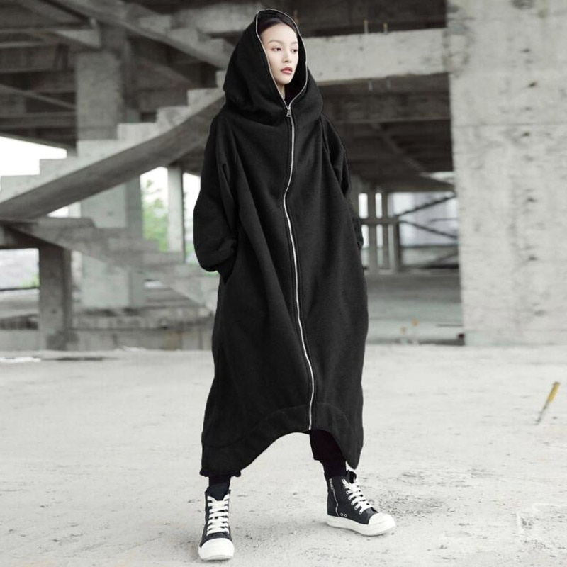 Extravagant Hoodie Sweatshirt Long Zipper Coat Fall Sweatshirt