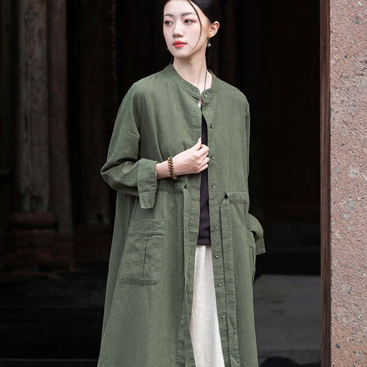 Spring Green Linen Cardigan - Women's Casual and Formal Wear
