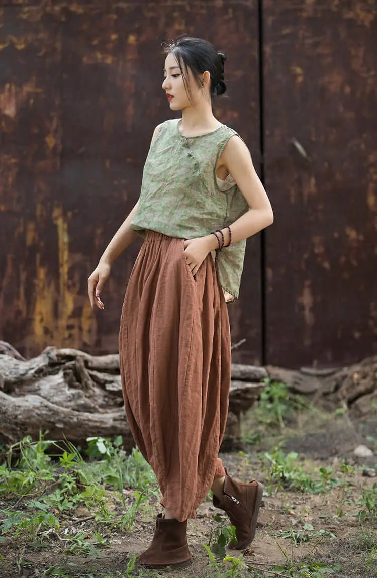 New Retro Casual Linen Pants for Spring Women's Fashion
