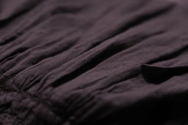 Elegant Dark Purple Pure Cotton Irregular Mid-Length Skirt Thebesttailor