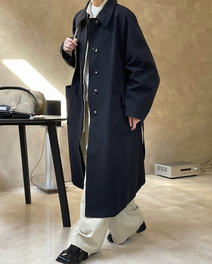 Loose cowboy Windbreaker Cotton Maxi coat