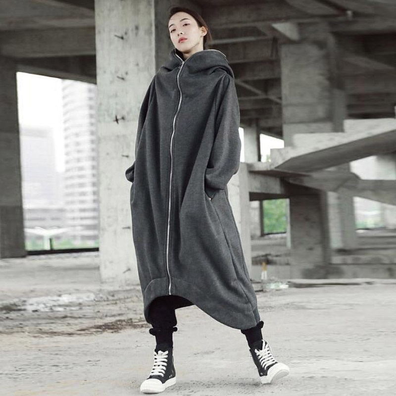 Extravagant Hoodie Sweatshirt Long Zipper Coat Fall Sweatshirt