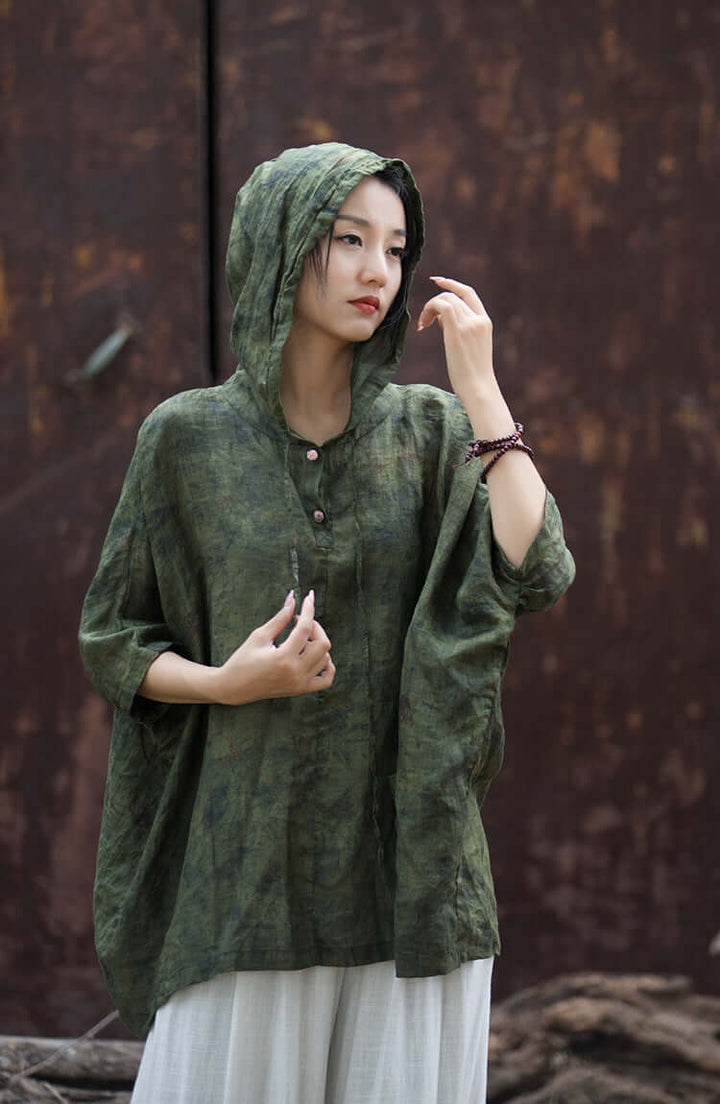 Hooded Vintage Green Linen and Ramie Sun Shirt for Women
 
 Introducing our Hooded Vintage Green Linen and Ramie Sun Shirt for Women, the must-have piece for your seasonal attire. Crafted by The Best Tailor, this shirt coWomen's ShirtThebesttailorThebesttailorVintage Green Ramie Summer Travel Woman Hooded Sunscreen ShirtThebesttailorVintage Green Ramie Summer Travel Woman Hooded Sunscreen Shirt