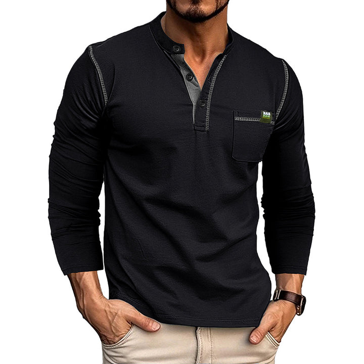 Men's cotton long-sleeved T-shirt