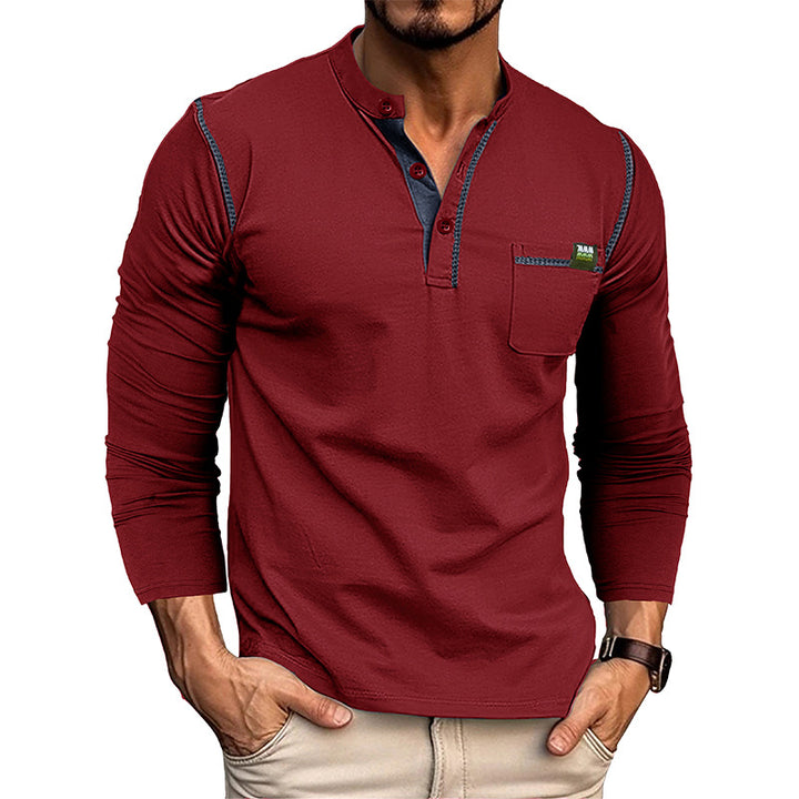 Men's cotton long-sleeved T-shirt