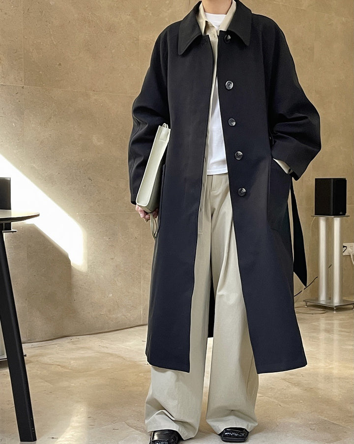 Loose cowboy Windbreaker Cotton Maxi coat