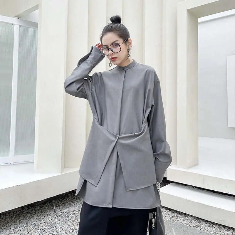 Irregular Long Sleeve Gray Cotton Shirt for Casual Autumn Wear
Irregular Long Sleeve Gray Cotton Shirt for Casual Autumn Wear
This Casual Gray Autumn Cotton Shirt is a must-have for your autumn wardrobe. Made of soft cotton, itWomen's ShirtThebesttailorThebesttailorCasual Gray Autumn Cotton Shirt Women Irregular Long Sleeve TopsThebesttailorCasual Gray Autumn Cotton Shirt Women Irregular Long Sleeve Tops