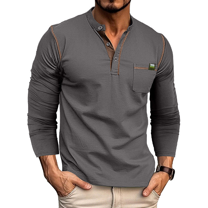 Men's cotton long-sleeved T-shirt