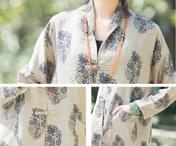 Stylish Women's Blouses Summer Linen Blouses Ladies classic blouses in casual print, perfect for any occasion.