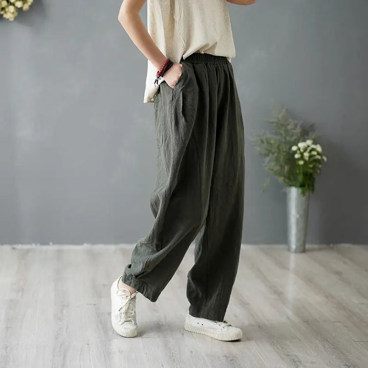Vintage Summer Ginger Linen Tapered Women's Pants for Casual Wear
 
 Get ready for the summer season with our Vintage Summer Ginger Washed Linen Casual Women's Tapered Pants. Crafted by The Best Tailor, these pants are a must-haveWomen's pantsThebesttailorThebesttailorVintage Summer Ginger Washed Linen Casual Women'ThebesttailorVintage Summer Ginger Washed Linen Casual Women'