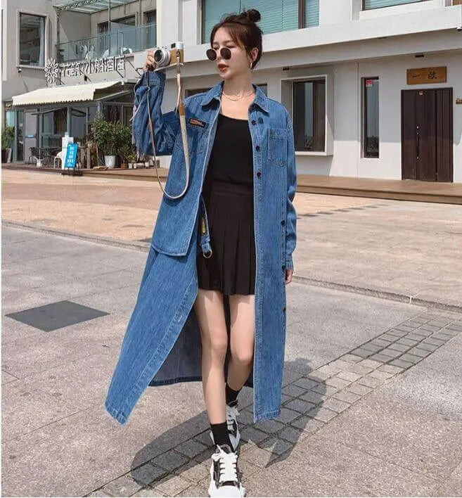 Denim Chic: Long Sleeve Fashion Dress for Stylish Statements Thebesttailor