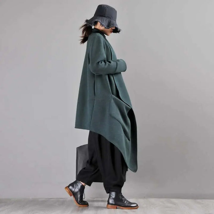 Winter Wool Asymmetrical Coat with Leisure Style Thebesttailor