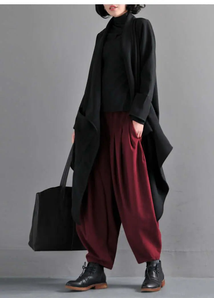 Winter Wool Asymmetrical Coat with Leisure Style Thebesttailor