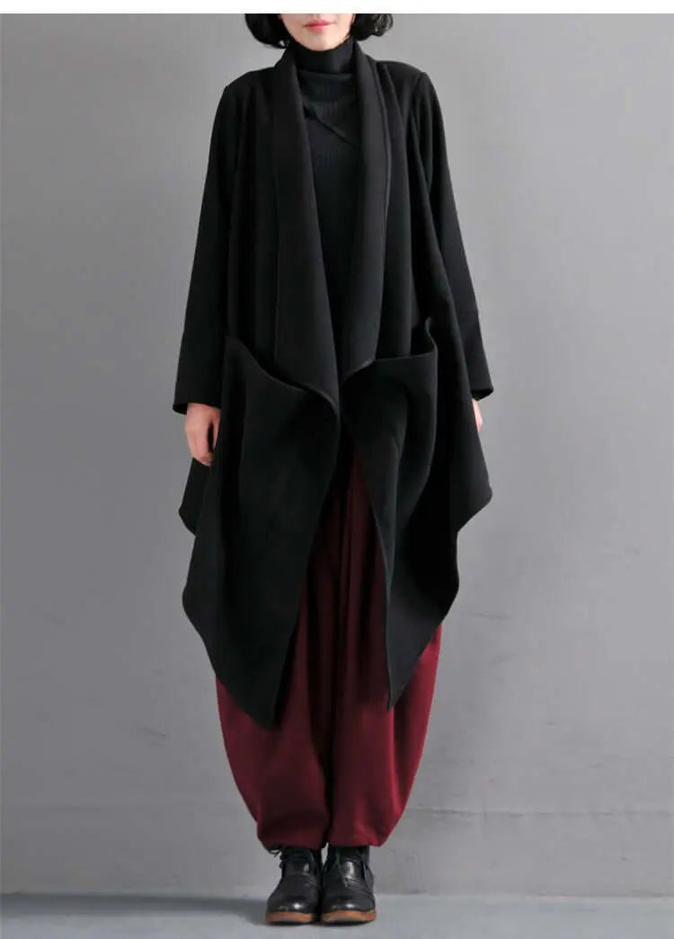 Winter Wool Asymmetrical Coat with Leisure Style Thebesttailor