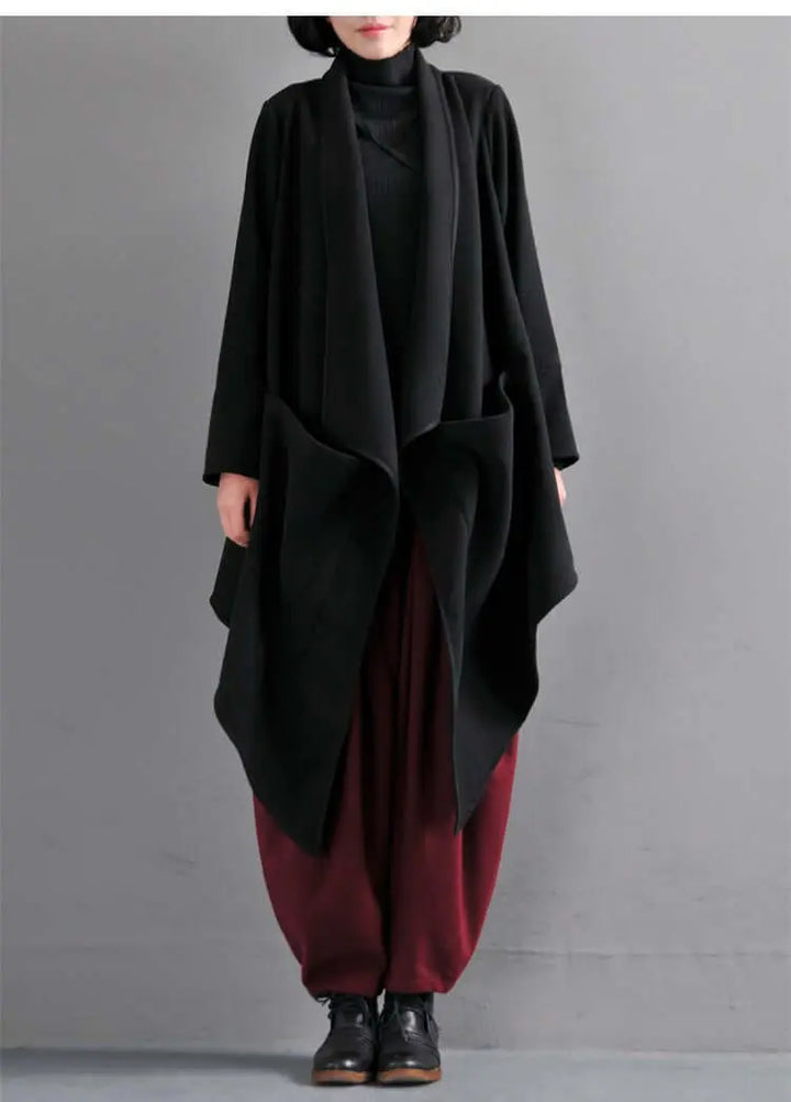 Winter Wool Asymmetrical Coat with Leisure Style
