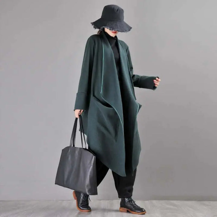 Winter Wool Asymmetrical Coat with Leisure Style Thebesttailor