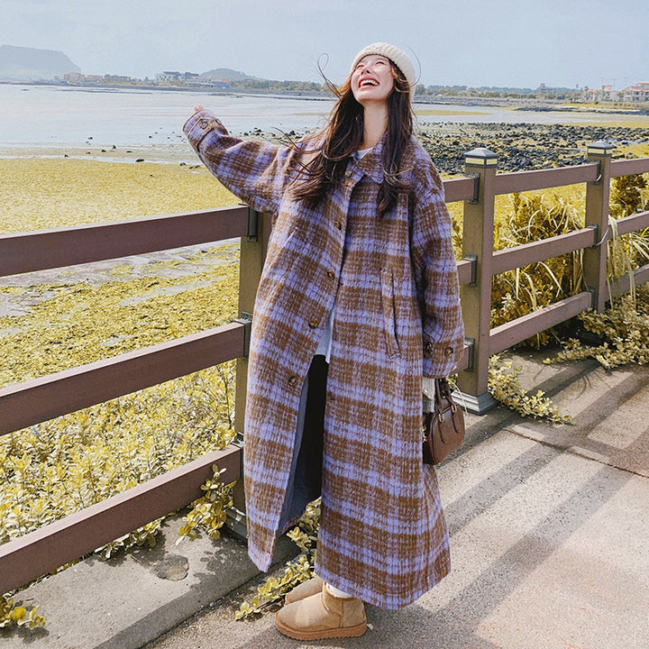 Plaid Wool Coat Winter coat women Winter oversized coat womens