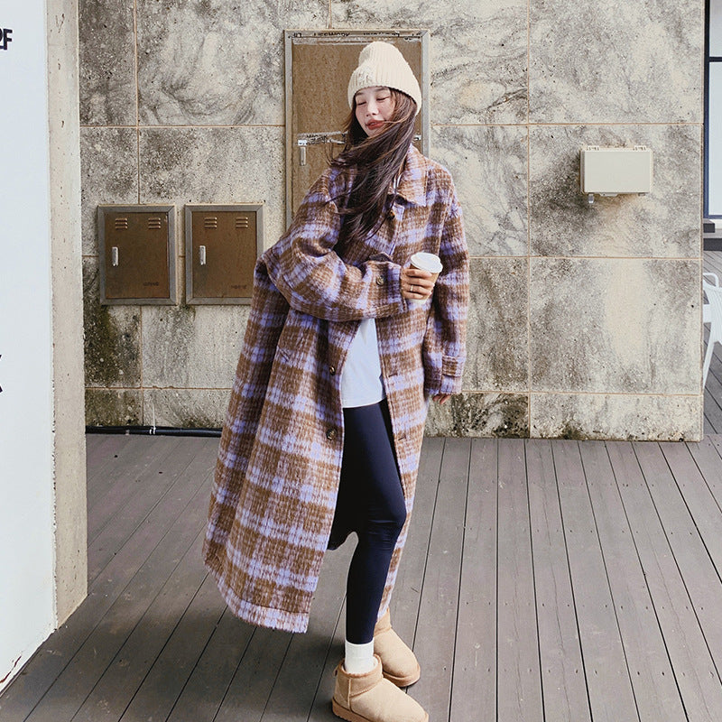 Plaid Wool Coat Winter coat women Winter oversized coat womens