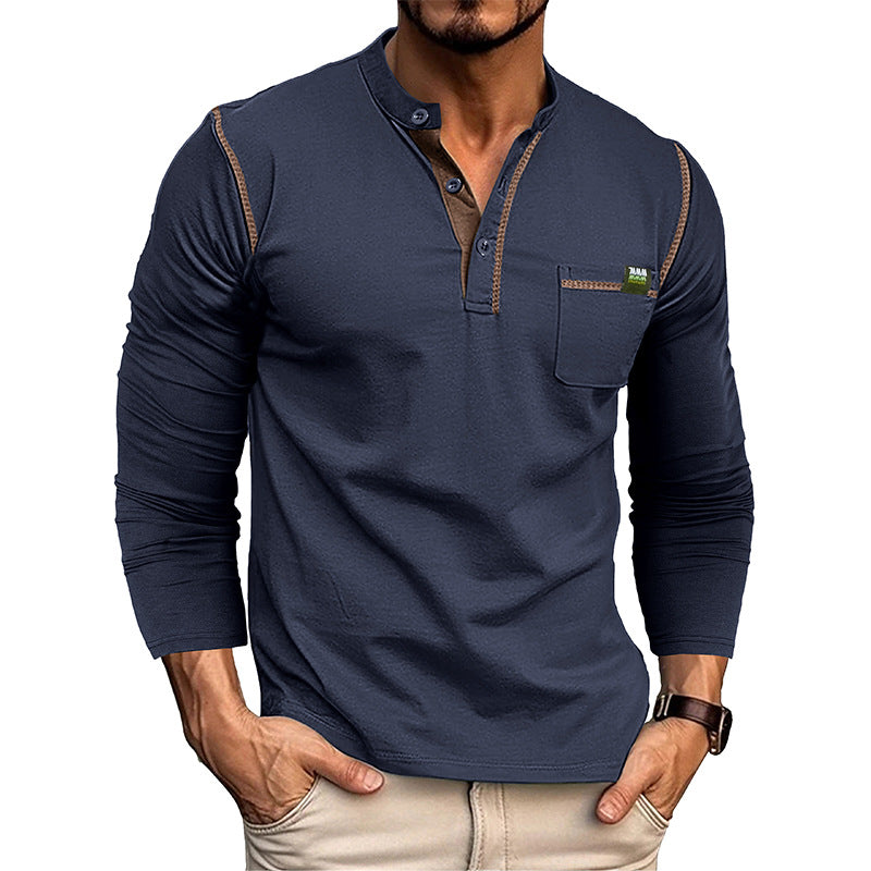 Men's cotton long-sleeved T-shirt