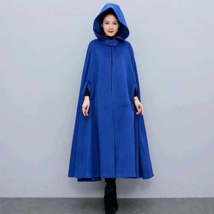 Retro hooded wool cape women's hooded cape shawl