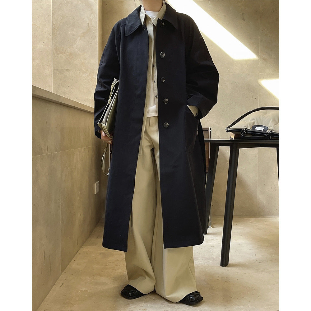 Loose cowboy Windbreaker Cotton Maxi coat