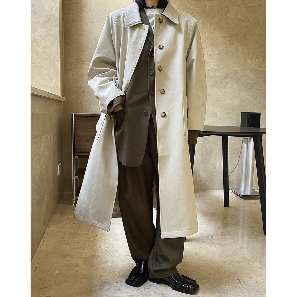 Loose cowboy Windbreaker Cotton Maxi coat