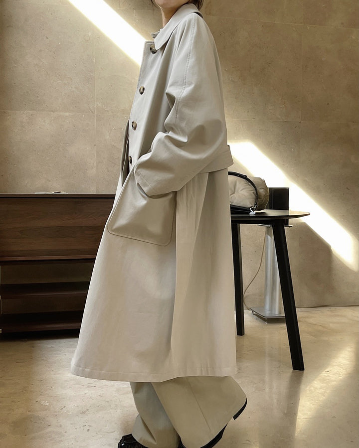 Loose cowboy Windbreaker Cotton Maxi coat