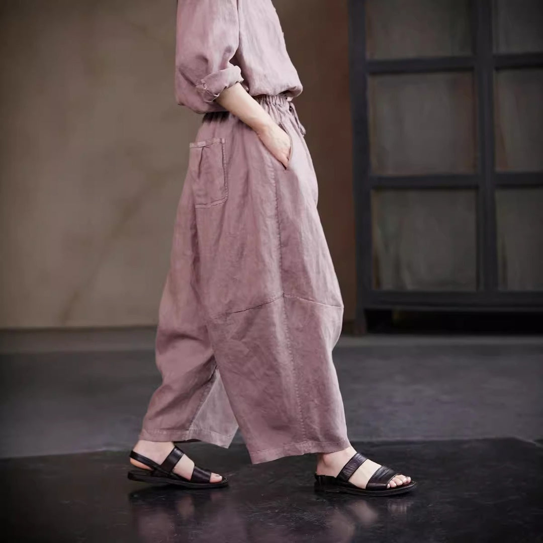 Linen Trousers for Women Lounge Pants Yoga Pants Natural Pants