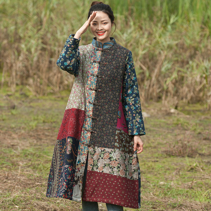 Bohemian cotton women's winter long coat