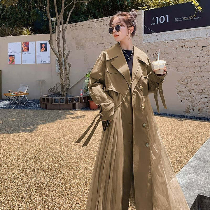 Spring Chic Belted Trench Coat for Women