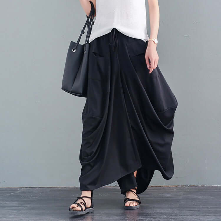 Women's Unique Punk A-line Midi Skirt with Pockets - Holiday Gift Idea