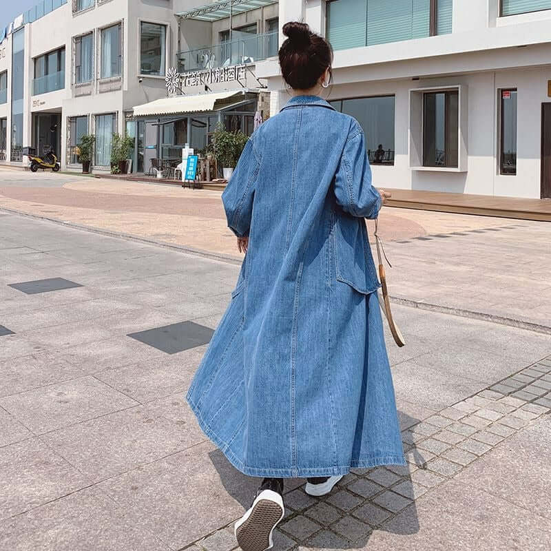 Denim Street Fashion Dress with Long Sleeves - Versatile and Sophisticated Choice