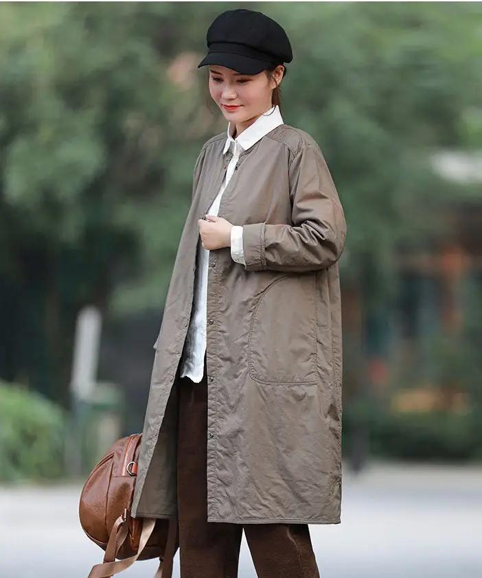 Cozy Lightweight Cotton Midi Jacket for Fall and Winter
