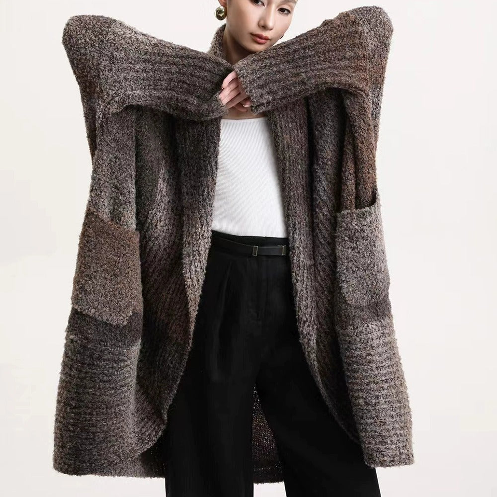 Daily woolen coat long cardigan coat womens-Women's coat-Thebesttailor-Thebesttailor