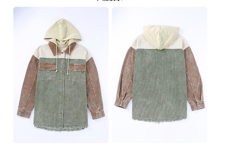 corduroy hooded jacket womens